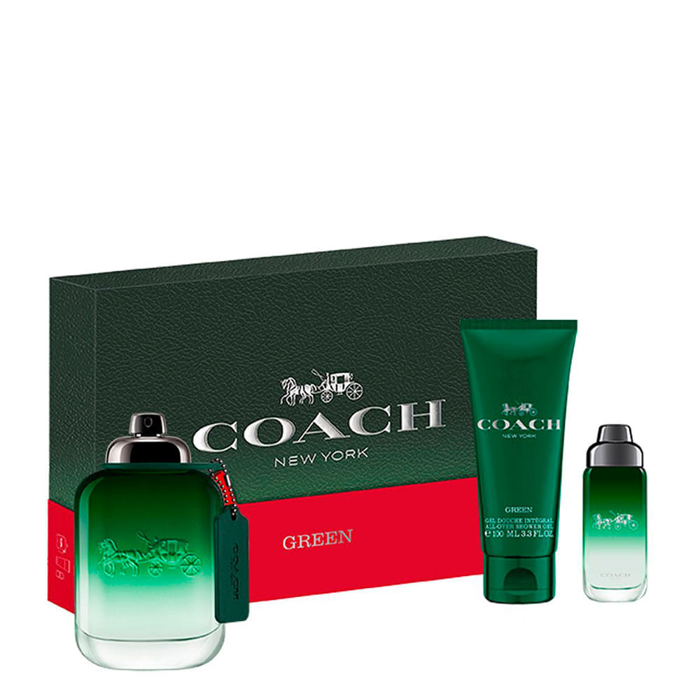 New York Coach Green 3 pcs Gift set