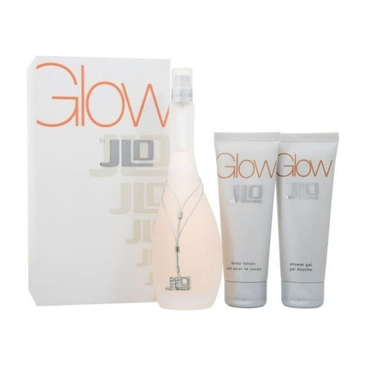 Glow JLO Set Eau de toilette 3.4 fl oz shower fel 2.5 fl oz body lotion 2.5 fl oz