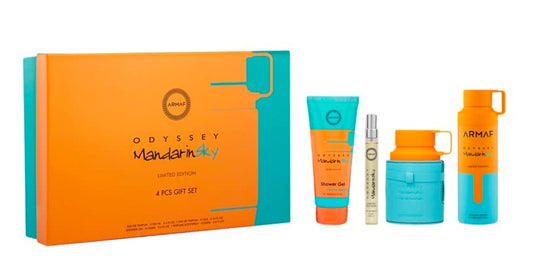 Armaf Odyssey Mandarin Sky 4-Piece Gift Set – EDP, Travel Spray, Shower Gel & Body Spray