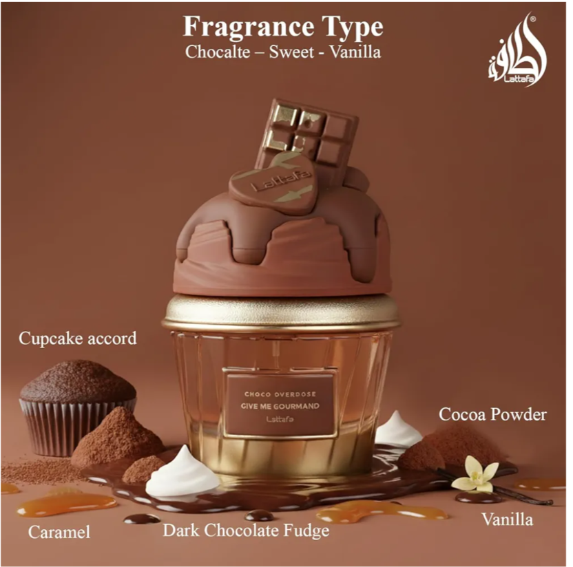 Choco Overdose Give Me Gourmand by Lattafa – EDP 2.53 fl oz / 75ml