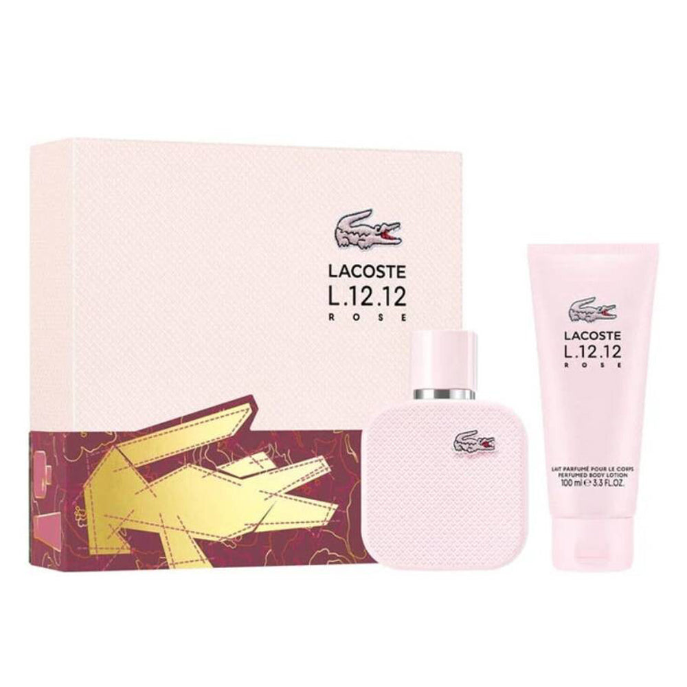 Lacoste L.12.12 Rose 2-Piece Gift Set – EDP 1.7 fl oz & Body Lotion 3.3 fl oz