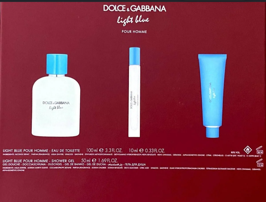 Dolce & Gabbana Light Blue Pour Homme Gift Set for Men – 3-Piece Set